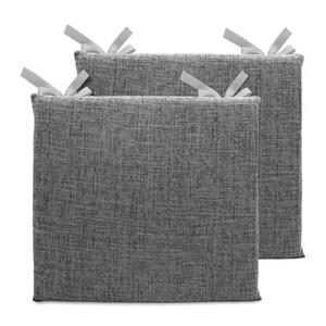 2 Pack Chair Cushion Memory Foam Pads, Square Non-Slip Thick Dining Chair Cushions with Ties and Removable Cover for Home Office Restaurant Chair Pads Grey 2 15 x 14 Inch