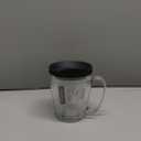 Tervis Clear & Colorful Lidded Made in USA Double Walled Insulated Tumbler Travel Cup Keeps Drinks Cold & Hot, 16oz Mug, Black Lid