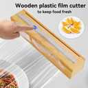 Uncle Jack Plastic Wrap Dispenser with Slide Cutter, Fit 13'' Rolls, Bamboo Aluminum Foil Dispenser with Cutter for Wax Paper, Saran Wrap