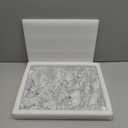 Kitchen Marble Stone Cutting Board - Marble Cutting & Charcuterie Board of 16 x 12 x 0.6 Inches, Non Slip Scratch Resistant Pastry Tray, Rectangular Serving & Chopping Slab for Countertop - White