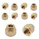 1/4" Brass Flare Nut, 10Pcs, SAE 45 Degree