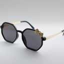 Kids Sunglasses Girls,Hello Cute Cat Girl Sunglass,Bow Ribbon Sunglasses for Girls(Age 4-12),Secure Fit,UV Protection (B01 Bow Ribbon/Black-grey/1 Pack)