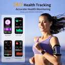 Smart Watch, Smartwatches for Men Women, 1.85" HD Fitness Tracker (Answer/Make Calls), 120+ Sport Modes, Heart Rate/Sleep Monitor, IP68 Waterproof Fitness Watch, Smartwatch (Purple)