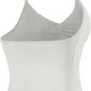 AUROLA Influence Longline Strappy Workout Halter Tops for Women,Removable Cups Padded Bras Impact Gym Yoga Sleeveless Top (Gray, Medium)