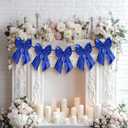 6 FT Large Royal Blue Garland with 10 Inch Bows Pre-Strung Christmas Garland Banner for Christmas Tree Topper Fireplace Bedroom Stair Holiday Coquette Birthday Xmas Party Supplies