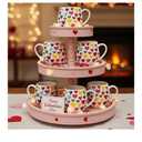 Layhit 6 Pcs Valentine's Day Coffee Mugs 12 oz Valentine Ceramic Mugs Bulk Cute Couple Cups Set for Anniversary Wedding Engagement Birthday Couple Gifts Mom Girlfriend (Heart)