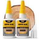 Wood Super Glue 60 Gram, Thin Liquid CA Glue for Woodworking Furniture Repair Wooden Crafts Carpenter, Clear High Strength Cyanoacrylate Adhesive Instant and Strong Bond Superglue for Everything