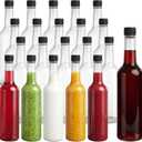 WUWEOT 21 Pcs 15 oz Plastic Wine Bottles with Caps, Empty Long Neck Coquito Bottle, Leakproof Clear Liquor Drinks Container with Screw on Lids for DIY Drinks Craft Decoration