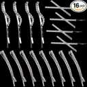 16 Pieces Rhinestone Bobby Pins, Fancy Metal Hair Clips, Crystal Shiny Barrettes, I S X Shaped Diamond Hair Accessories for Women Girls Wedding Prom Party (Silver)
