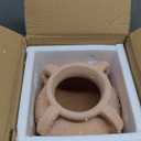 Handcrafted Flower Vase, 9.8" Tall Terracotta Vases, Vintage Rustic Ceramic Vase Décor with 4 Handles, Wide Mouth, Matte Finish for Home Office Resto Café Décor