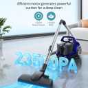 Canister Vacuum, Upgraded 1600W Bagless Canister Vacuum Cleaner, Auto Cord Rewind, H13 HEPA Filter, 4Qt Large Capacity, 5 Tools for Hard Floors, Carpet, Pet, Upholstery, Tiles, Dark Blue