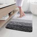 Arotive Microfiber Bathroom Rugs, Shaggy Soft and Absorbent Bath Rug, Non-Slip, Thick Plush Machine Washable Dry Bath Mats for Bathroom, Tub and Shower, 44x32, Black, Rectangular