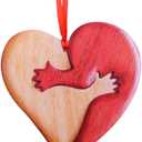 Valentines Day Gifts Love Hug Ornament A Hug from My Heart Crafts Car Front Decoration Heart Shaped Embellishments Romantic I Love You Gifts for Boyfriend Girlfriend Couple Hanging Ornaments