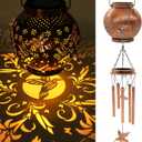YJFWAL Hummingbird Wind Chimes for Outside, Gifts for Mothers Day Woman Mom Grandma,30" Metal Hanging Solar Lantern Wind Chimes Outdoor, Garden Decor Memorial Windchimes for Patio Porch Yard