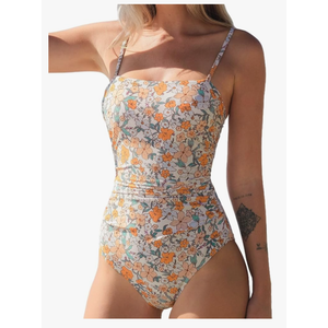 CUPSHE Women Swimsuit One Piece Bathing Suit Square Neck Cutout Back Tummy Control with Adjustable Spaghetti Straps, Size -L