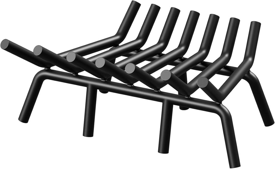 Jusgym Fireplace Grate 21 Inch with 7 Support Legs, Round Solid Steel Heavy Duty Fireplace Log Holder, Fireplace Log Grate for Indoor Fireplace & Outdoor Firepit