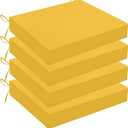 Outdoor Chair Cushions for Patio Furniture - Outdoor Cushions for Chairs - Waterproof Patio Chair Cushions Set of 4, 18.5"X16"X3", Yellow