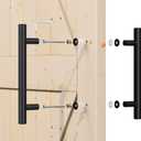 SMARTSTANDARD 12'' Push Pull Sliding Barn Door Handle, Double-Sided Barn Door Handle Black Set, 1 Pack