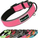 Dog Collar for Small Medium Large Dogs, Reflective, Adjustable Heavy Duty Dog Collar, Soft Neoprene Padded Comfortable for Walking (Pink, M)