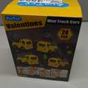 24 Pack Valentines Day Gifts for Kids School - Valentines Exchange Cards for Kids Classroom - Construction Truck Vehicles Toys Card Bulk - Valentine Cards for Toddlers Boys Class Party Favors Prizes, Small