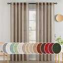 MIULEE Taupe Grey Linen Curtains 84 Inch Length 2 Panels for Bedroom Living Room, Soft Linen Textured Window Drapes Semi Sheer Light Filtering Back Tab Rod Pocket Farmhouse Modern Burlap Look Decor