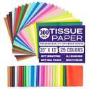 Purple Papers Multicolor Assorted Gift Tissue | 20x13 Inches Pack of 300 Sheets| Small and Medium Sizes for Holiday, Wrapping and Gifting Tissue Paper Needs