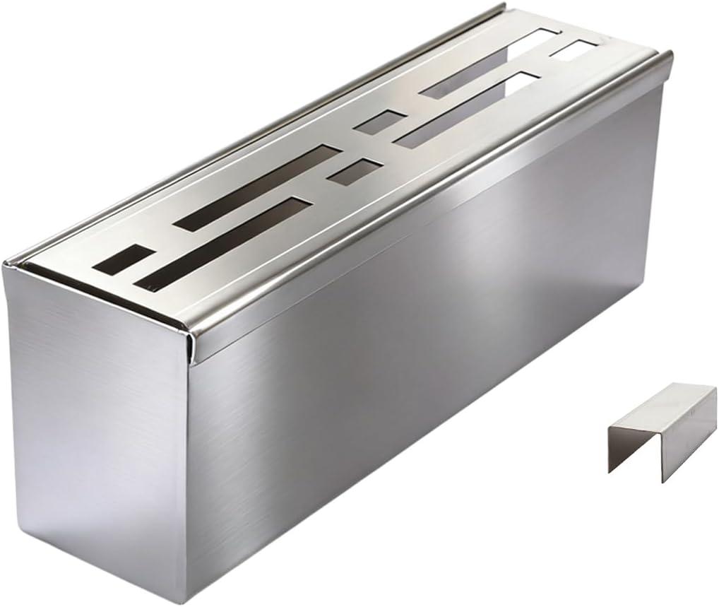 304 Stainless Steel Pool Deck Drain Channel Accessories for 1-7/16" Wide Pool Drains/Non Deep Patio Drain, End Cap with 1 Connectors