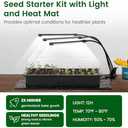 SOLIGT 60 Cell Seed Starter Kit with Grow Light and Heat Mat, Seed Starter Tray with Higher 4.3 Humidity Dome, Flexible Light Positioning for Seed Starting & Seedling Growth, Black