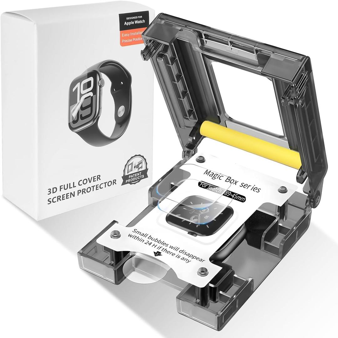 4 Pack for Apple Watch Series 9/8/7 45mm Screen Protector [Easy Installation Kit] Soft TPU Clear Film for iWatch Accessories, HD Full Coverage, Anti Scratch, Touch Sensitive, Bubble Free