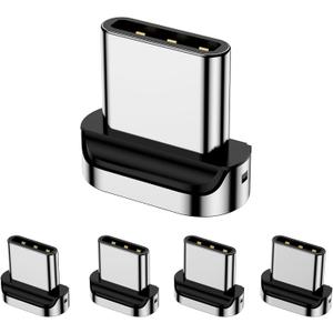 Magnetic Connector Tips Head for USB-C Android Devices (5 Pack), only Compatible 3A Magnetic Charging Cable (8 Pins)
