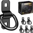 D Rings Tie Down Anchors 3/8 Heavy Duty 6000 Pound Breaking Strength for RV Camper Pickup Trailer Cargo Control, Tying Down Motor Bikers,ATV Surface Mount Bracket Enclosed PointsPack of 6 Black