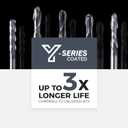 ZahyoX 2 Flutes TiAlN Coated Ball Nose End Mill, Solid Carbide Upcut Spiral CNC Router Bit, 1/4" Diameter, 1/8" Radius, 1/4" Shank, 1-1/8" Cutting Length, 3" Overall Length, CNC Cutter Milling Tool