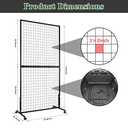3'6' Double-Layer Grid Panels for Display, Movable Gridwall Panels Tower with T-Base Stand, Sturdy Wire Grid Wall Panels Metal Art Display Racks for Retail Displays Craft Shows (36 Feet Grid Wall Panel)