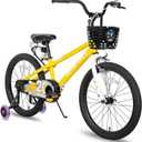 JOYSTAR Pluto 12 14 16 18 20 Inch Kids Bike with Light Up Training Wheels, Kids' Bicycle for Boys Girls Age 3-12 Years, Children Bikes, Multiple Colors, 18 Inch With Training Wheels & Kickstand