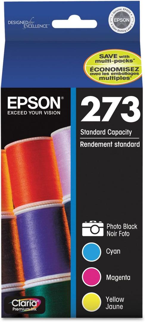 EPSON 273 Claria Ink Standard Capacity Photo Black & Color Combo Pack (T273520-S) Works with Expression Premium XP-520, XP-600, XP-610, XP-620, XP-800, XP-810, XP-820