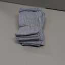 Narrow Striped Cotton Linen Blended Dinner Cloth Napkins - Set of 12 (40 x 30 cm) - for Events & Home Use (Blue)