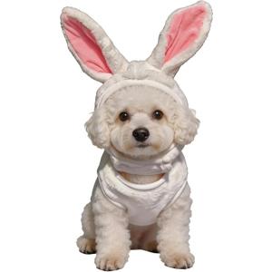 Pet Costume for Small Dogs Cats,Halloween Hoodies Winter Puppy Coat Outfits Funny Pajamas Clothes for Christmas Party,White Bunny M