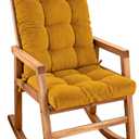 Rocking Chair Cushion Set Tufted with Ties, Non-Slip High Back Chair Pads for Adirondack Nursery Porch Rockers, 17 inches x 17 inches