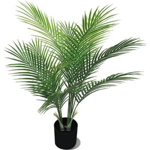 Artificial Palm Plant 2.7FT Fake Palm Tree with 12 Trunks Perfect Faux Tropical Palm Plants in Pot for Indoor Outdoor House Home Office Garden Modern Decor Housewarming Gift (1Pack)
