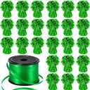 24 PCS Balloon Weights Metallic Anchor, Balloon Holder Heavy Weights with 1 Roll Green Crimped Ribbon for Balloons Table Party Favor Birthday Decor(Green)