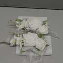 Ling's moment 2pcs Wedding Shoulder Corsage Artificial Flowers, Girl/Mother Homecoming/Prom Corsages Wristlet Dcor, etc. White Pearl