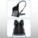 Adjustable Pet Dog Carrier Backpack,Ventilated Breathable Pet Carrier for Small Dogs Cats,Cat Carrier Backpack with Safety Belt for Travel Hiking Outdoor,Max 14 lbs,Black