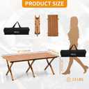 BOOSDEN Aluminum Roll-Up Camping Table, Low Picnic Table with Carry Bag, 47.24 x 23.62 x 17.7 inches