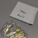 Namalu Eid Gold Napkin Holder for Tables Classical Islamic Ramadan Holiday Napkin Holder Wooden Crescent Moon Dome Minaret Ramadan Kareem Tissue Dispenser Mubarak Wood Tissue Dispenser for Storage