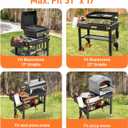 Portable Outdoor Grill Table, Folding Grill Cart Solid and Sturdy, Blackstone Griddle Stand Large Space, Blackstone Table with Paper Towel Holder, Grill Stand for Blackstones Griddle, Ninja Grills etc