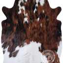 Sunshine Cowhides 100% Genuine Tricolor Mini Cowhide Rug with Small Hair - Modern Style Animal Skin Rug & Floor Carpet for Living Room, Bedroom, Kitchen & More - Small (2 x 3 Ft.)