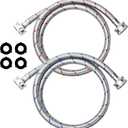 4Ft Stainless Steel Washing Machine Hose by Puxyblue for All Washers - 2 Pack Burst Proof Red and Blue Braided Hoses for Hot and Cold Water Supply 