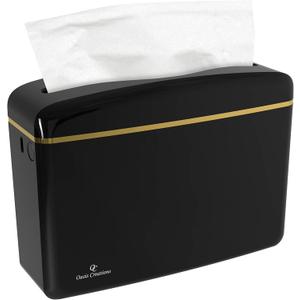 Countertop Multifold Hand Paper Towel Dispenser by Oasis Creations, Single Sheet Dispensing Glossy Black