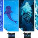 Yongoes 4 Pack Microfiber Lightweight Thin Beach Towel Sand Free Quick Dry Super Absorbent Large Towels for Swimming Pool Yoga Gym Travel Vacation Beach Accessories Essentials for Adults