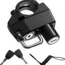 2 PCS Motorcycle Helmet Lock, Anti-Theft Security Aluminum Alloy Handlebar Locks with 2 Keys, Tamper-Proof Safety Helmet Holder Hook for Motorcycles ATVs Dirt Bikes Scooters (Lock+Cable)